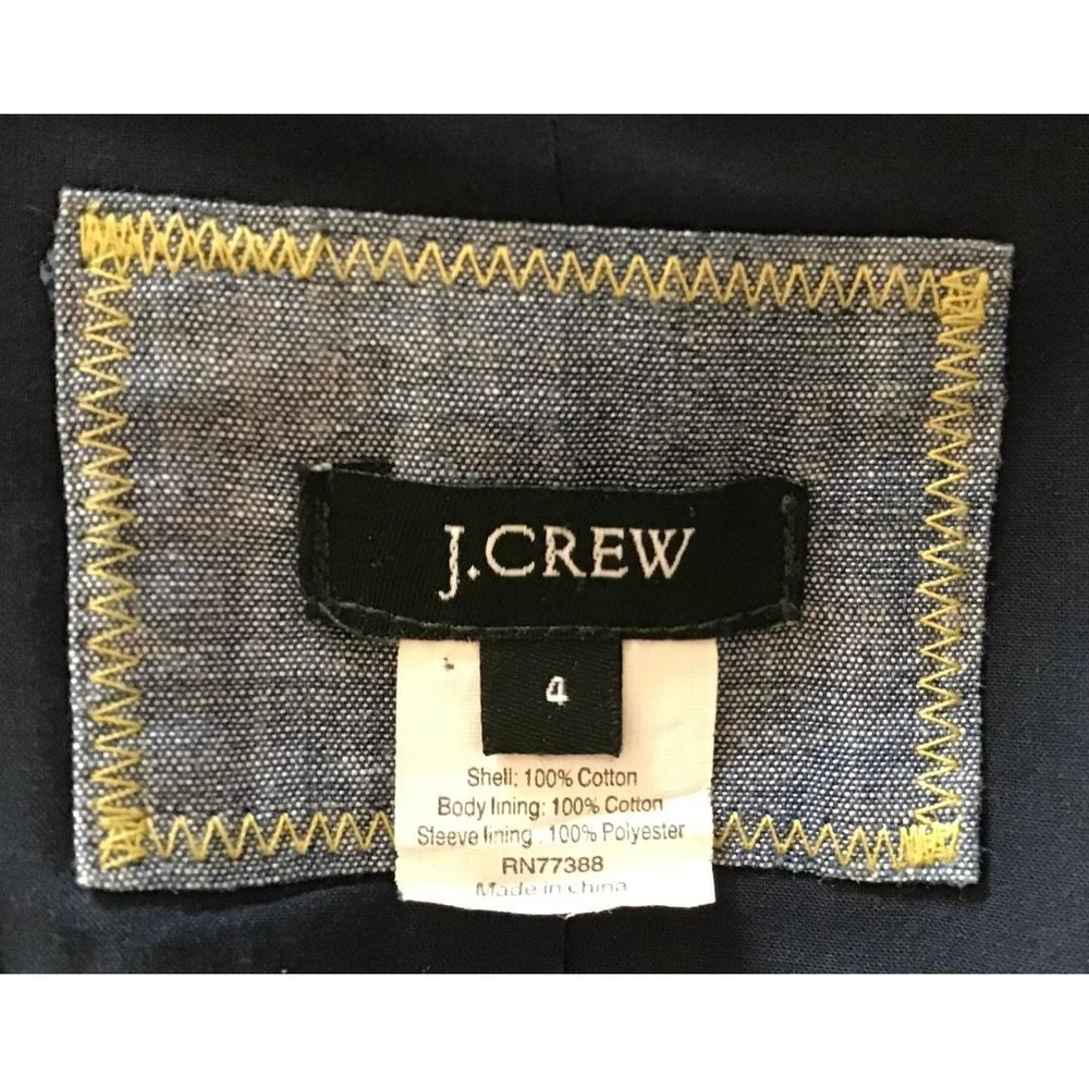 J.Crew Womens Sz 4 Blue Chambray Cotton Blazer Jacket Schoolboy Casual Workwear - Picture 7 of 15